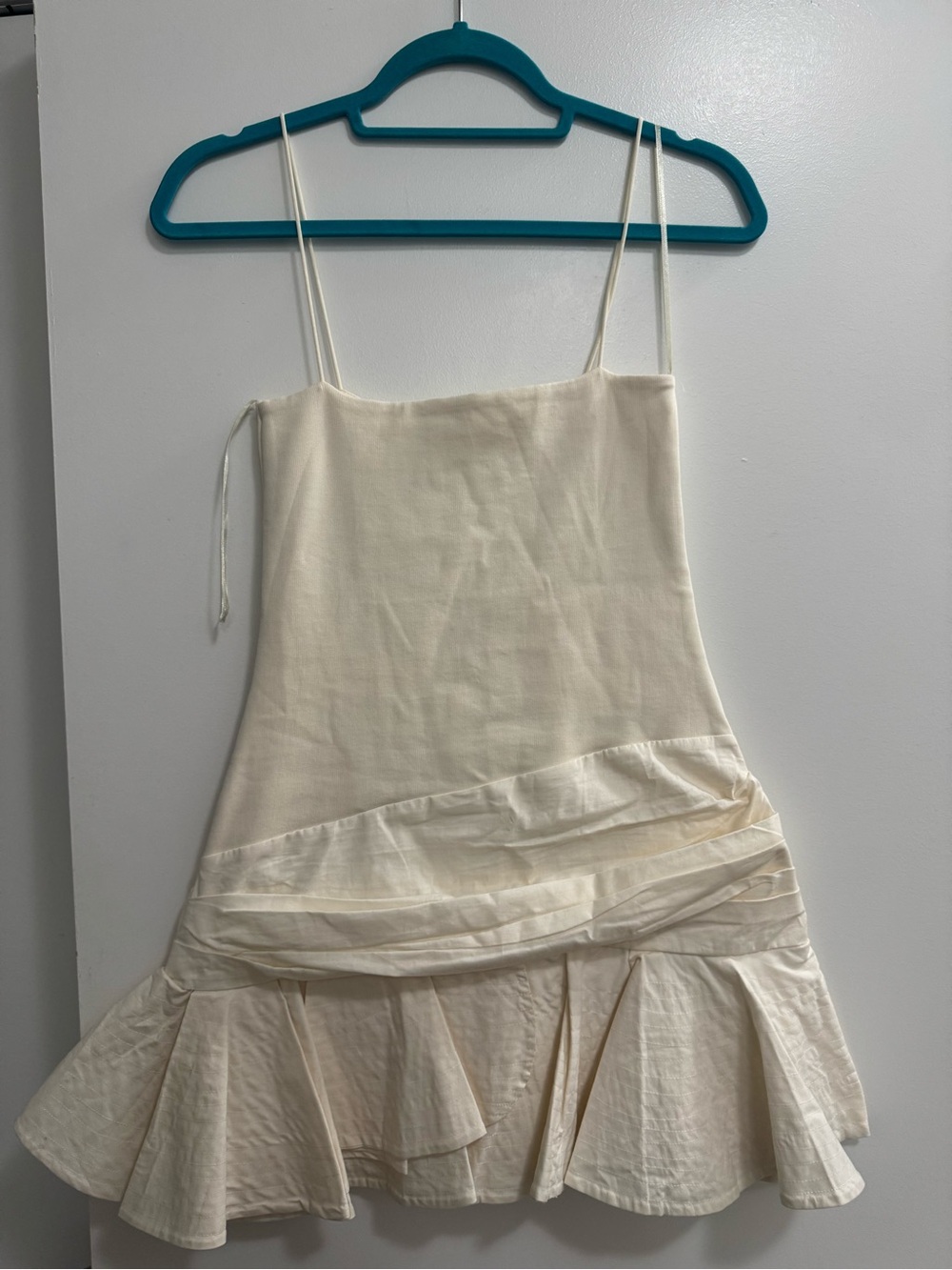 Zara Cream Ribbed Scoop Neck Dress
